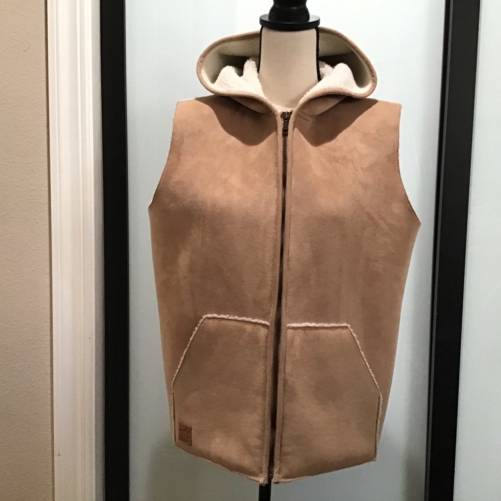 Ralph Lauren Faux Suede Sherpa lined Equest. Vest